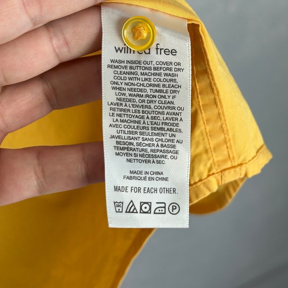 Aritzia Wilfred Free size 2XL long sleeve button up poplin relaxed yellow NEW - Picture 12 of 13